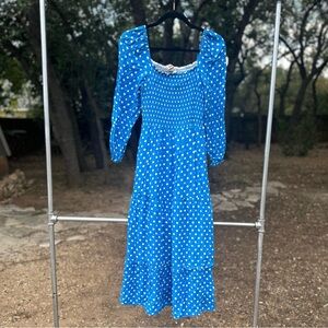 Dolan Blue and White Long Sleeve Dress